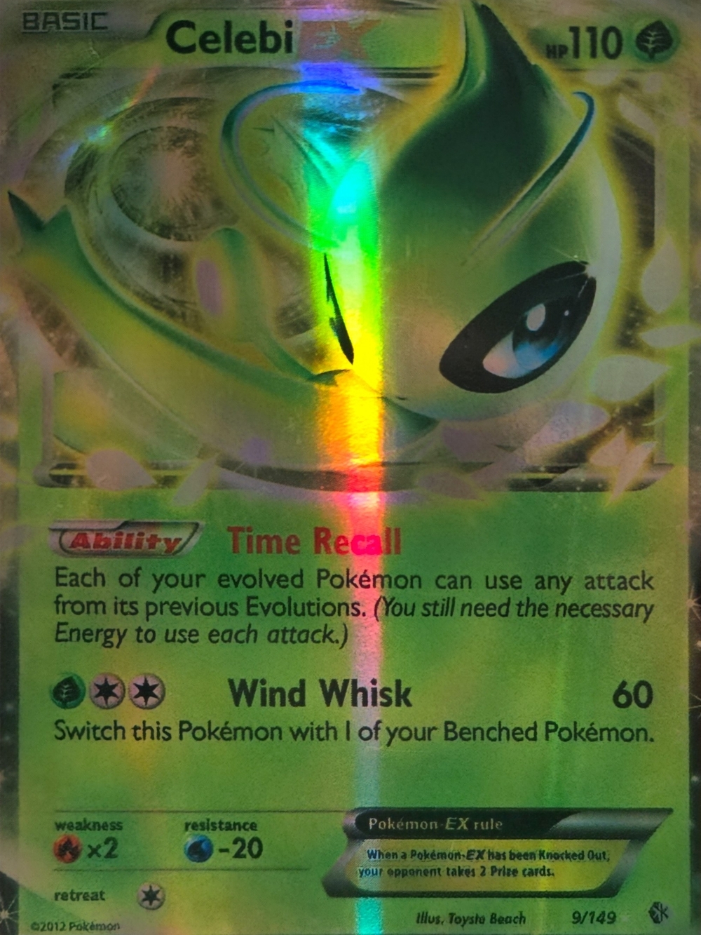 Pokemon Celebi Holographic Green Yellow Trading Card